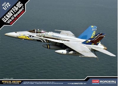 Academy Modelbouwpakket Militaire voertuigen - 12534 McDonnell Douglas F-18 Hornet - U.S. Navy F/A-18C -VFA-82 Marauders- - Special Edition Plastic - 1:72 - Modelbouw
