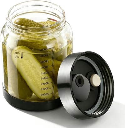 Fermentatieglas 1 Liter met Deksel voor Kimchi, Sauerkraut en Kefir - Ideaal voor Voedselbewaring en Fermenteren