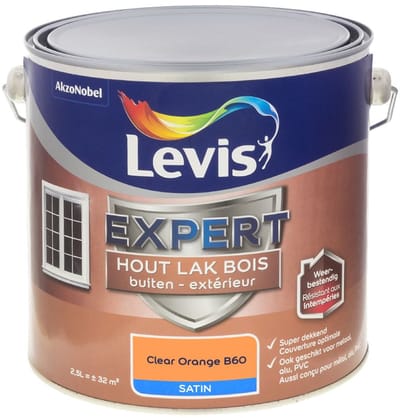 Levis - Expert Hout Lak Buiten Satin Mix - Clear Orange B60 - Mengverf - 2,5 L