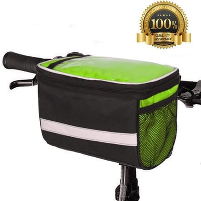Stuurtas Fiets - Afneembare Fietstas Stuur met Smartphone Houder - met Isolatie - Telefoon Fiets Tas - Waterproof - Groen