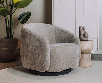 Tower Living Fauteuil Castro Stof Haga 30 Beige (draaibaar)
