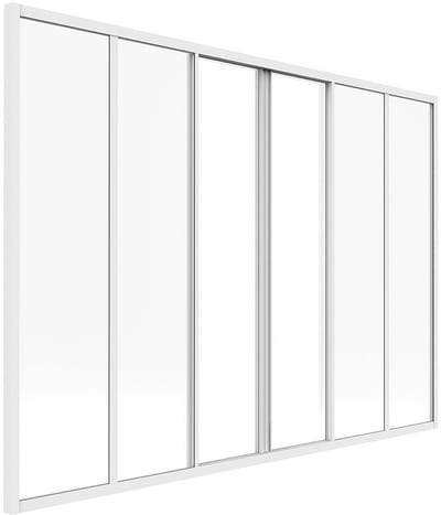 Vente-unique Schuifraam van gepoedercoat wit aluminium 180 x 130 cm (B x H) - RAVENA