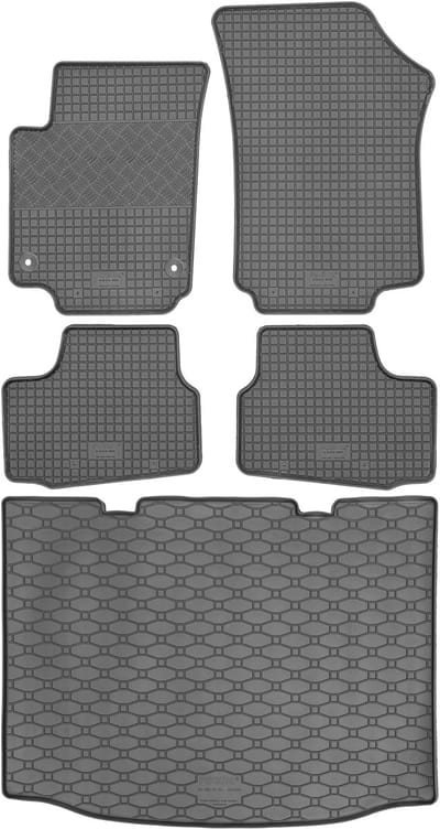 Max-Dywanik Rigum Set - Autodywanen en Kofferbakmat - Zwart - Voor Skoda Citigo 2011-2019