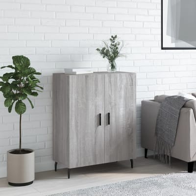 vidaXL - Dressoir - 69,5x34x90 - cm - bewerkt - hout - grijs - sonoma - eikenkleurig