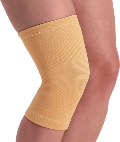 Dunimed Kniesteun - Kniebandage - Kniekous - Compressie Knie - Lichte Reuma & Artrose - Ventilerend & Elastisch - Unisex - Beige - S