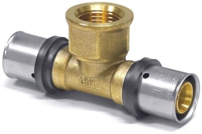 Persfitting T-stuk 32 x 3 - 1" IG - 32 x 3