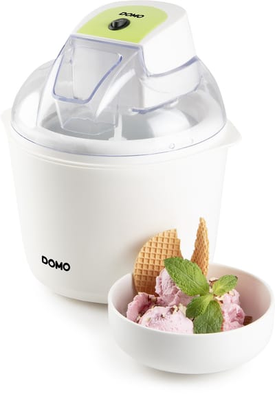 DOMO DO9304I IJsmachine met Vrieskom - IJsmaker - Roomijs - Sorbet - Frozen Yoghurt - 1,5 liter - Wit