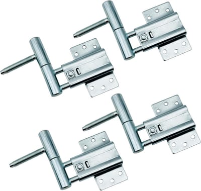 Scharnieren voor Deuren Ø 15x80mm met Montageplaat - Afneembare Hengen voor Houten Frames en Interieurdeuren - Set van 4 Stuks