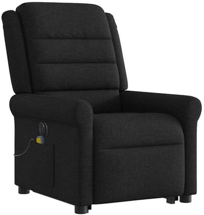 Massagestoel - Relaxfauteuil - Zetel - Sta op stoel elektrisch - Stof - 1 persoons - Met armleuning - Zeer comfortabel - Elektrisch - Zwart