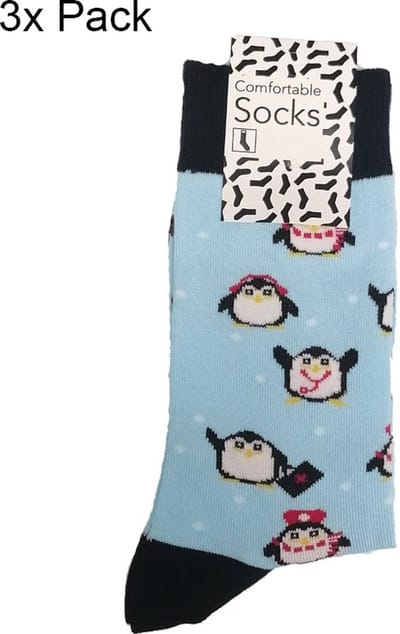 3 Stuks Dames Sokken Verpleegkundige Pinguïns Maat 37-41 - Zorg Zokken - Ziekenhuis - Verpleegkundige accessoires - Zuster Zokken - Verpleegkundige Cadeau