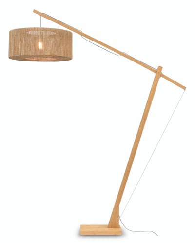 GOOD&MOJO Vloerlamp Iguazu - Bamboe/Jute - 175x60x207cm - Scandinavisch,Bohemian - Staande lampen voor Woonkamer - Slaapkamer