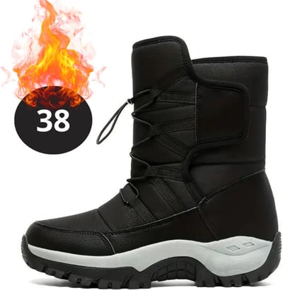 Bovista Snowboots - Sneeuwschoenen - Sneeuwboots - Heren - Wintersport - Ski - Skischoenen - Zwart - 38 - Fleece