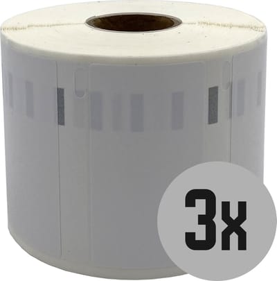 DULA Dymo kompatible Etiketten, S0722540 11354, 57 x 32 mm, Weiß, Abnehmbar, 3 Rollen, 1000 Etiketten pro Rolle