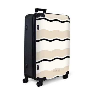 NoBoringSuitcases.com® - Koffer groot - Reiskoffer lichtgewicht - Golvende strepen in crème tinten - Rolkoffer met 4 wielen - Grote trolley XL - 98 liter bagage