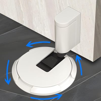 Mmgoqqt 1-Stuk - Deur Stop Mechanische Vloer Deurhouder - Keramisch Wit Zinklegering Windbestendig - Boorvrije Deur Blokker Installeersysteem Auto Sluiting