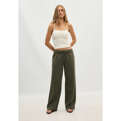 Stradivarius Wide-leg joggingbroek  Kaki M