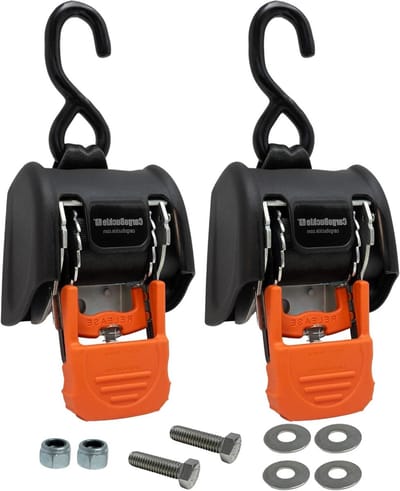 Intrekbare Spanbanden - Ratelriemen Lading - Lading Zekeren - Dubbele Safety Lock - 2 inch x 72 inch - Geel