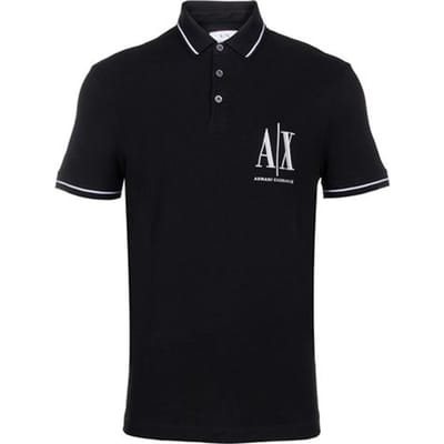 Polo Uni Homme Armani Exchange Logo Lettre Brodé Hauts Noir 8NZFPA-Z8M5Z-1200 L black