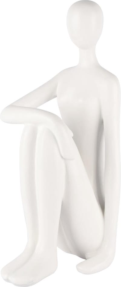 Dekoratief | Deco dame zittend, grijs, resina, 19x16x36cm | A250328