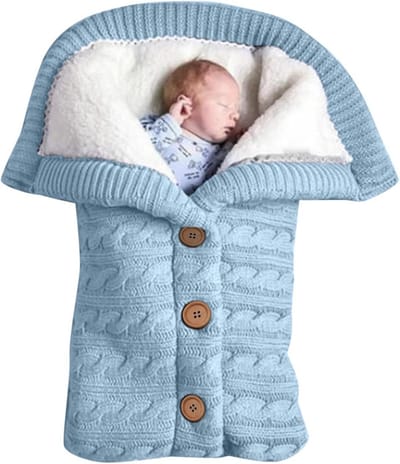 Superzachte Gebreide Babyknuffeldeken van Fleece | Ideaal voor Kinderwagen & Reiswieg