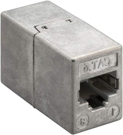 RJ45 Koppeling - Netwerk Connector - Netwerkkabels Verlengen - Volledig Metalen Behuizing - 2 x 2 x 2 cm - Zilver