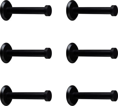 6 stuks SOTECH kapstokhaken Talea RVS zwart gepoederlakt lengte: 73 mm incl. plaatje en bevestigingsset