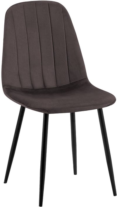 CLP Baxter Eetkamerstoel - Zwart Metalen Frame - Velvet - Fluweel - Metaal/bruin