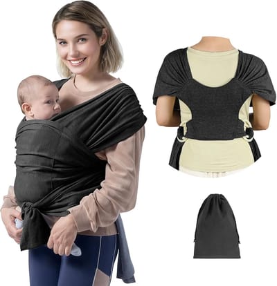 Baby Draagzak - Draagdoek Newborn - Baby Comfort - Ergonomisch Ontwerp - Tot 22 kg - Zwart