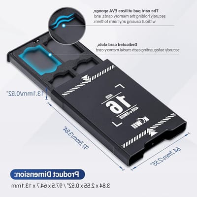 16 Slots Pop-up Geheugenkaart Case - Schokbestendige Organizer voor 8 Micro SD en 8 SD Kaarten met Lanyard, Duurzaam Aluminium en Veiligheidsslot