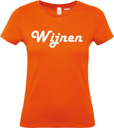 Dames t-shirt Wijnen | Koningsdag kleding | oranje t-shirt | Oranje dames | maat XS