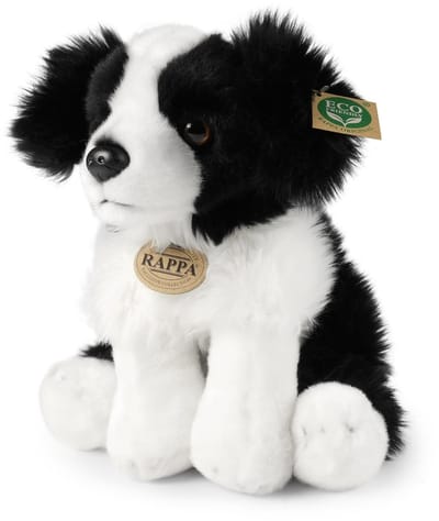 Rappa Eco Friendly Serie - Pluchen Border Collie Hond - 30 cm - Zwart en Wit - Milieuvriendelijk