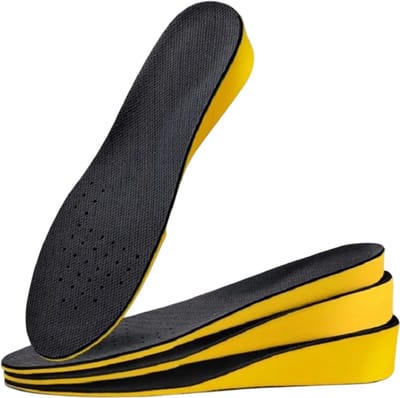 2,5CM langer Worden Onzichtbare Lengte Verhoging Inlegzolen Voor Vrouwen Mannen Hak Lift Gele Schoenen Zool Pad Ademend Schokabsorptie Voeten Zorg Comfortabele Voet Kussen Maat: 41-44