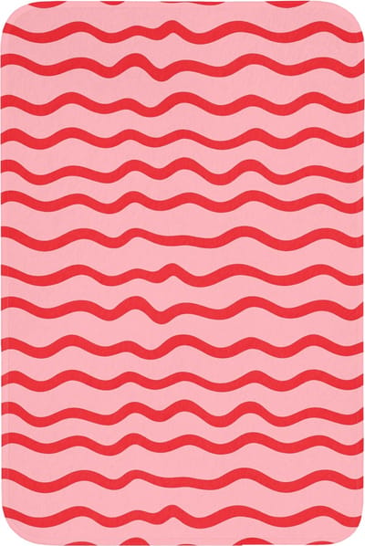 Badmat 60x90 cm - Antislip - Speels - Patroon - Rood - Badmatten voor badkamer - Badkamermat - Douchemat - Badkamer mat