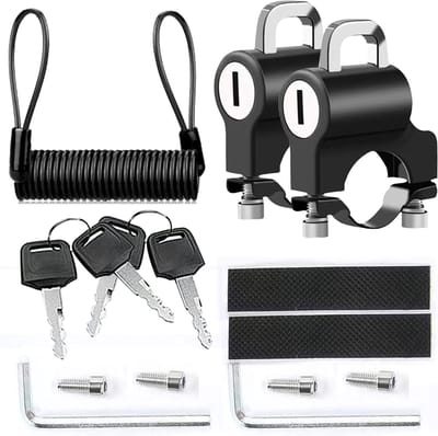 Veilige Motorhelm Slotset - 2 Stuks Anti-Diefstal Slot met 4 Sleutels en Herinneringskabel voor Motorrijders