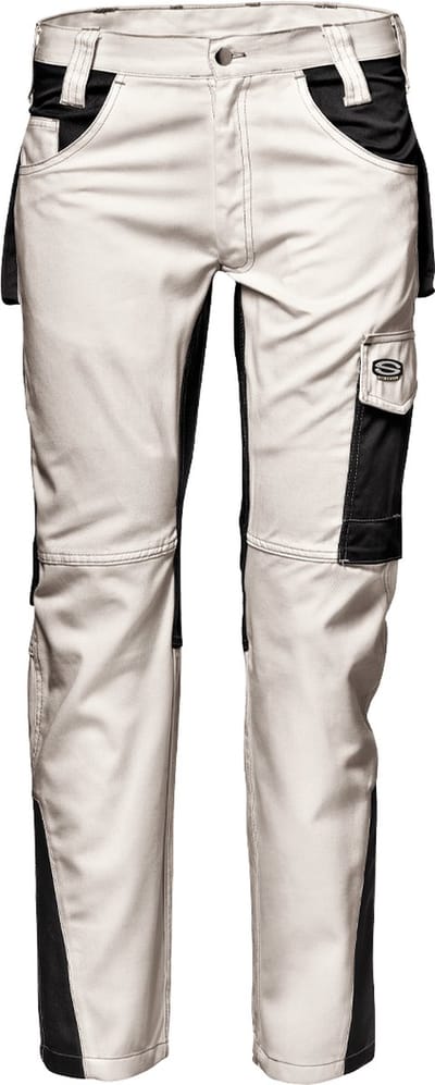 SIR SAFETY FUSION Werkbroek HEREN Wit Grijs– 100% Katoen – Met Kniezak, Hamerlus, D-Ring & Multifunctionele Zakken