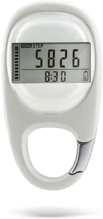 Ynkkvre - Stappenteller - Pedometer - 3D Sensor Stappenteller - Draagbare Stappenteller - Stappenteller met Karabijnhaak - 7 Dagen Geheugen - Automatische Slaapstand - CR2032 Batterij