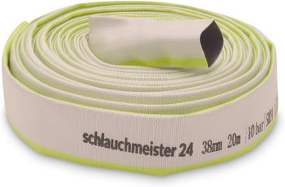 Geweven Slang - Platte Slang - Water Transport - Hoge Werkdruk - 20 Meter - Wit Groen