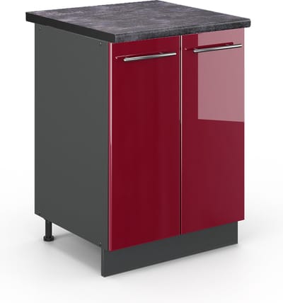 Vicco Fame-Line Keukenonderkast – 60 cm, WB Antraciet Bordeauxrode hoogglans