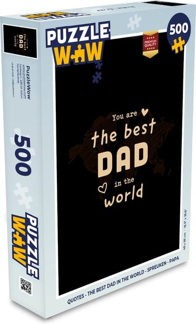Puzzel Quotes - The best dad in the world - Spreuken - Papa - Legpuzzel - Puzzel 500 stukjes - Vaderdag cadeautje - Cadeau voor vader en papa