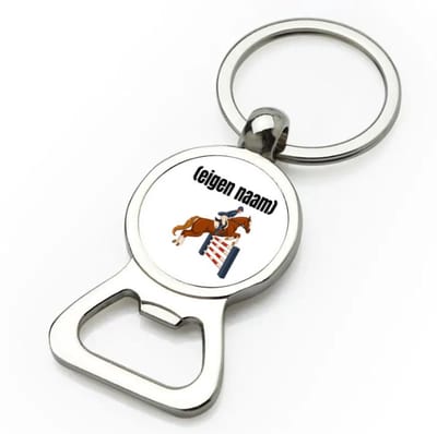 Akyol - paardrijden met eigen naam flesopener - Paarden - paarden liefhebbers - iemand die houdt van paarden - verjaardag - cadeau - kado - 9 bij 3 cm