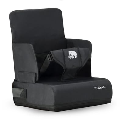Deryan Travel Booster Stoelverhoger - Inclusief bevestigingsriem Black