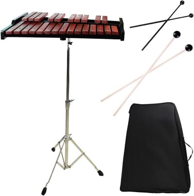 25 Noot Houten Xylofoon met 2 Hamers - Opvouwbare Standaard - Beginner en Gevorderde Muziekles