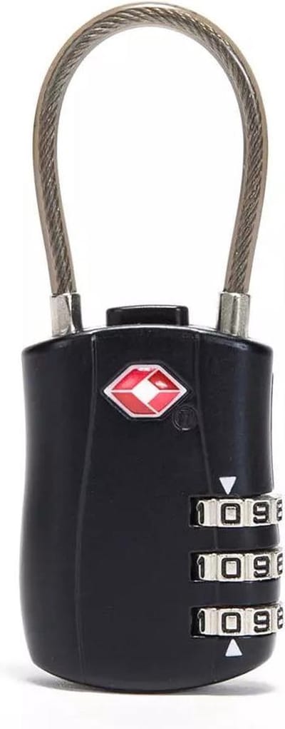 SUNMOOL TSA Kofferslot 3 Cijfers - Reisslot - Reis Cijferslot - Cijferhangslot - Hangslot - Bagageslotjes - Slot voor Bagage - Zwart - 1 Stuk