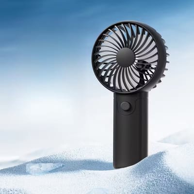 Hand Ventilator - Mini Fan - Elektrisch Draagbare Handventilator - Draagbare Mini Ventilator - Lichtgewicht - Stil - Voor Thuiskantoor- Reizen- Buiten - Zwart