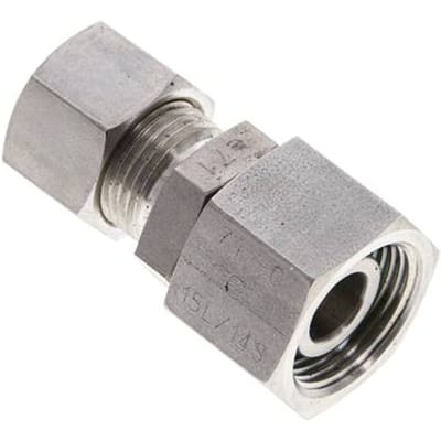 12L & 15L RVS Rechte Knelfitting Draaidoorvoer 315bar FKM O-ring en Afdichtconus ISO 8434-1