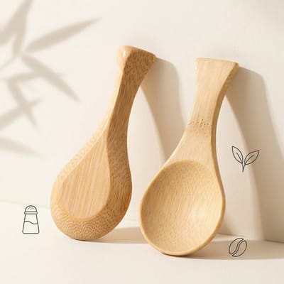 2 stuks mini houten lepels met kort handvat – Kleine lepel voor jam, kruiden, suiker, honing, thee en koffie, keukenaccessoire