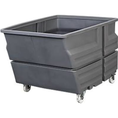 Universele container, polyethyleen, grijs, 600 l, B 825 x D 1240 x H 900 mm, met wielen