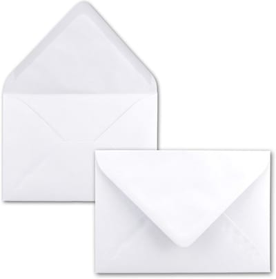 Kleine Enveloppen DIN C7 Hoogwit Puntige Klep - Ideaal Voor Kaartjes en Uitnodigingen
