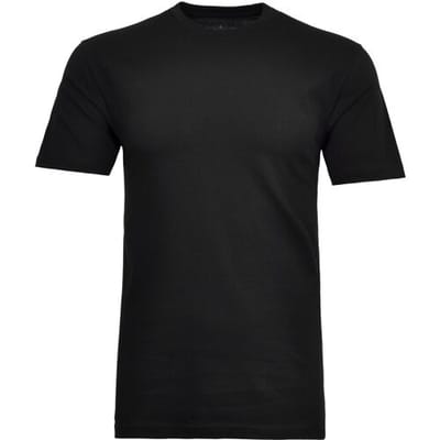 Ragman T-Shirt Uni Round Neck Single Jersey Zwart / male