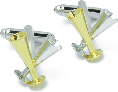 Manchetknopen - Champagneglazen Flute Goud en Zilverkleurig